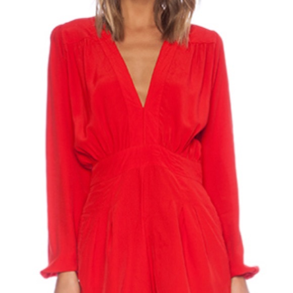 Red long sleeve shorts romper - Picture 4 of 5